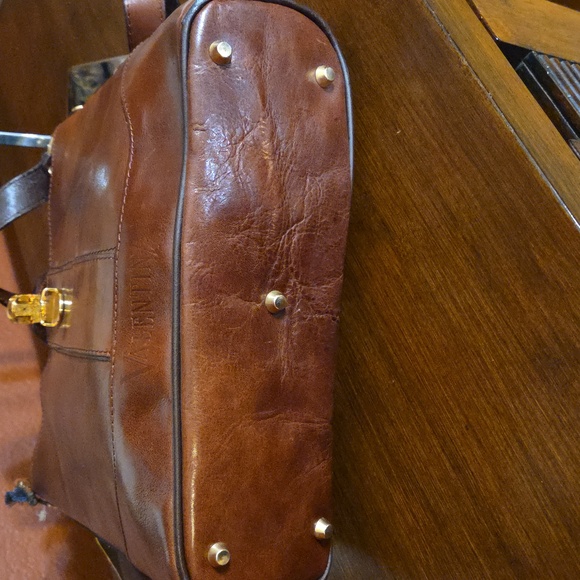 Valentina Rich Brown Leather Shoulder Bag - Picture 14 of 17